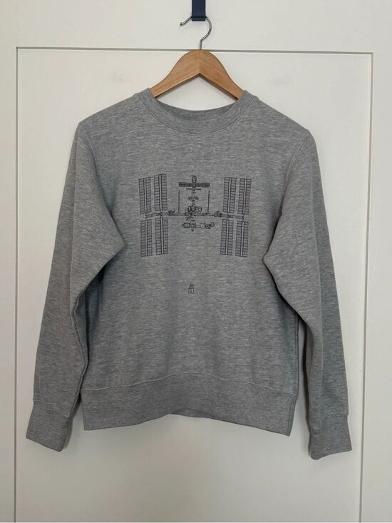 SpaceX Sweatshirt Unisex Adults S Gray ISS International Space Station Crewneck